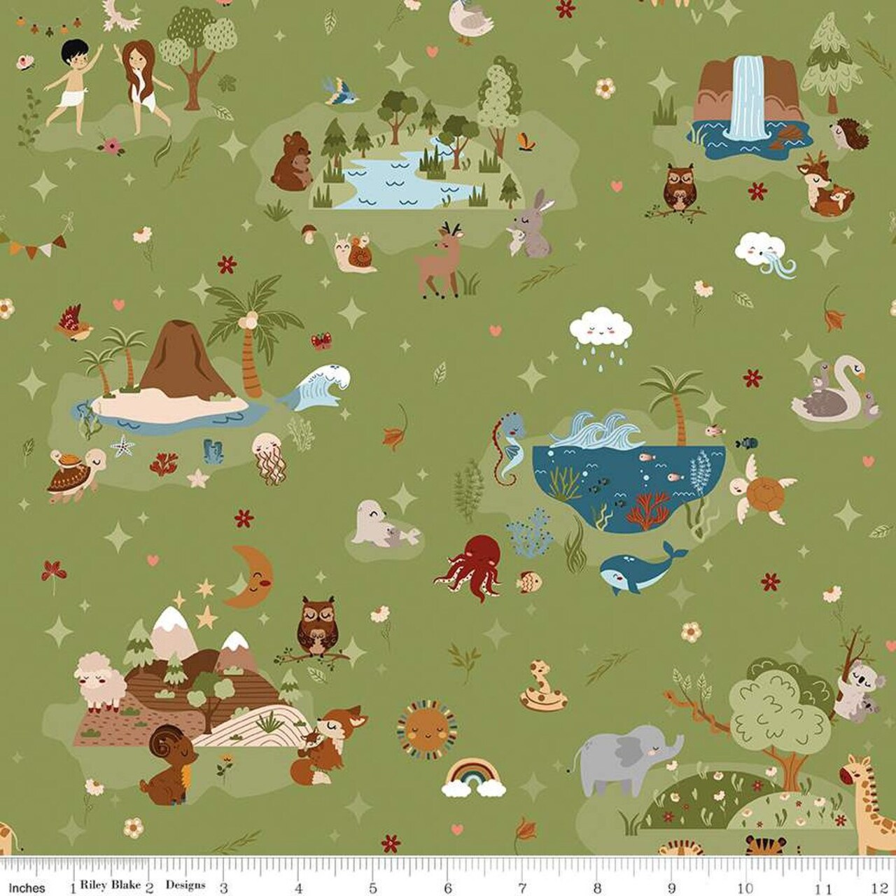 Fabric Riley Blake Grass Main Created with Love by the Quarter Yard C15970-GRASS